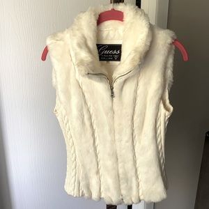 Guess Ivory furred vest